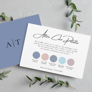 Carte D'accompagnement Dusty Blue   Palette couleur Mariage Rose Attire