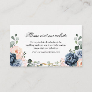 Carte D'accompagnement Dusty Blue Peach Blush Mariage Détails du site web