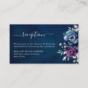 Carte D'accompagnement Dusty Blue Purple Lilac Blooms Mariage Réception E