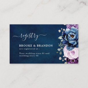 Carte D'accompagnement Dusty Blue Purple Lilac Blooms Registre Mariage En