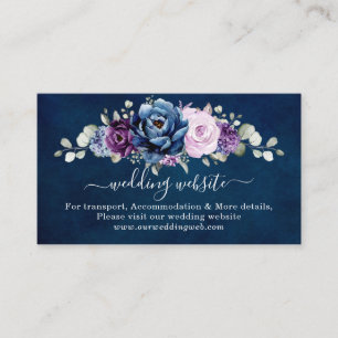 Carte D'accompagnement Dusty Blue Purple Navy Lilac Bloom Site Mariage