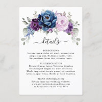 Dusty Blue Purple Navy Lilac Blooms Mariage Détail