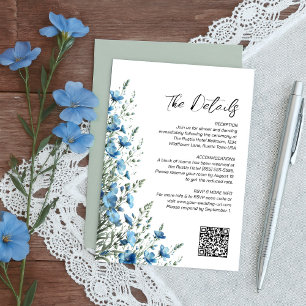 Carte D'accompagnement Dusty Blue & Sage Boho Fleurs sauvages Détails du 