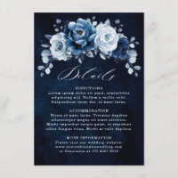 Dusty Blue Slate Navy Floral Détails du Mariage En
