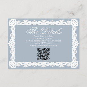 Carte D'accompagnement Dusty Blue Vintage Élégant Mariage Lace Site Web Q