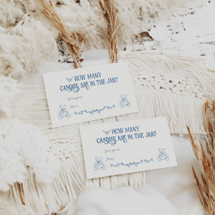 Carte D'accompagnement Dusty Blue Vintage Floral Nural Baby shower Jeu