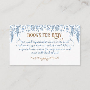 Carte D'accompagnement Dusty Blue Vintage Floral Nural Baby showers livre