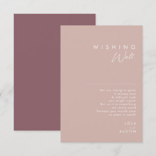 Carte D'accompagnement Dusty Boho   Rose et Mariage violet Wishing well