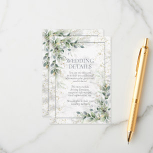 Carte D'accompagnement Dusty Botanical Greenery Gold Marble Détails