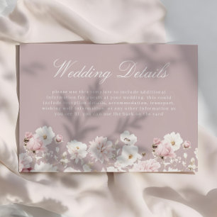 Carte D'accompagnement Dusty Pink & Blush Garden Détails du Mariage Flora
