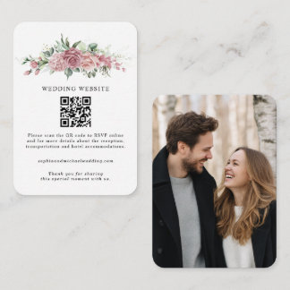 Carte D'accompagnement Dusty Pink Floral Wedding