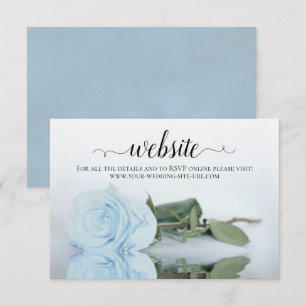 Carte D'accompagnement Dusty Powder Blue Rose Élégant site de mariage