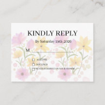 Dusty Purple Silver Gray Floral Rustic RSVP Card