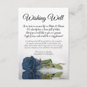 Carte D'accompagnement Dusty Rose Bleu en Acier Dusty Mariage Souhaite bi