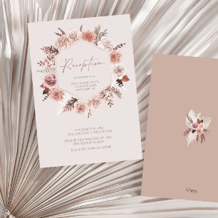 Carte D'accompagnement Dusty Rose Boho Pampas Réception de mariage floral