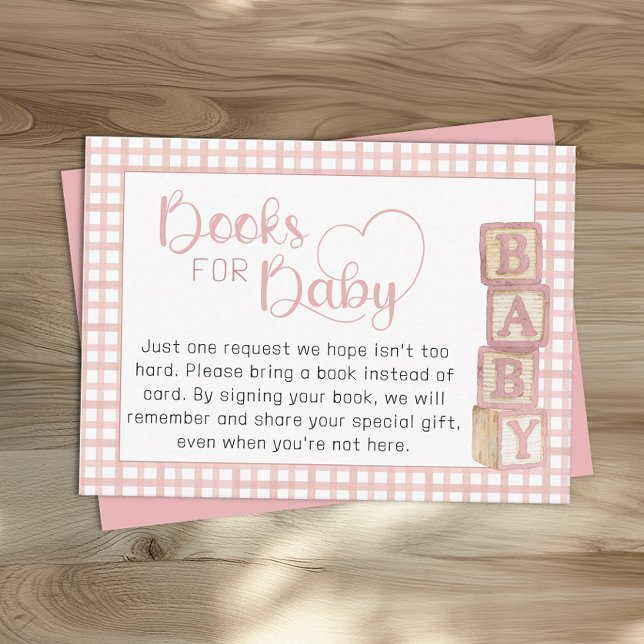 Carte D'accompagnement Dusty Rose Books for Baby Card Baby Shower Insert (Books for Baby Baby Shower Insert)