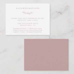 Carte D'accompagnement Dusty Rose Botanical Branch Mariage Hébergements
