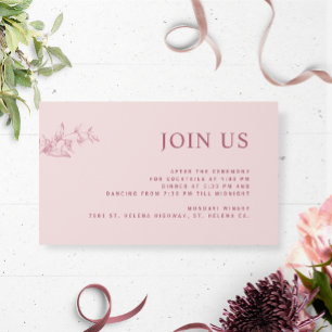 Carte D'accompagnement Dusty Rose, Chic Modern Rejoignez-Nous Mariage d'a