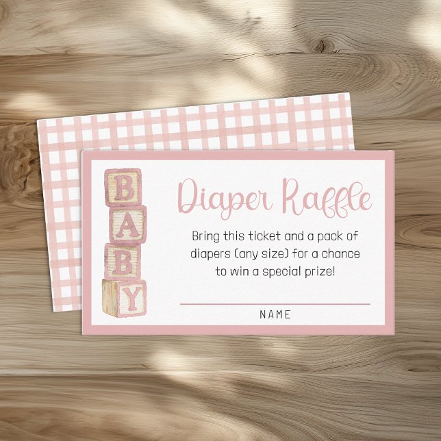 Carte D'accompagnement Dusty Rose Diaper Raffle Card | Baby Shower Insert (Diaper Raffle Card)