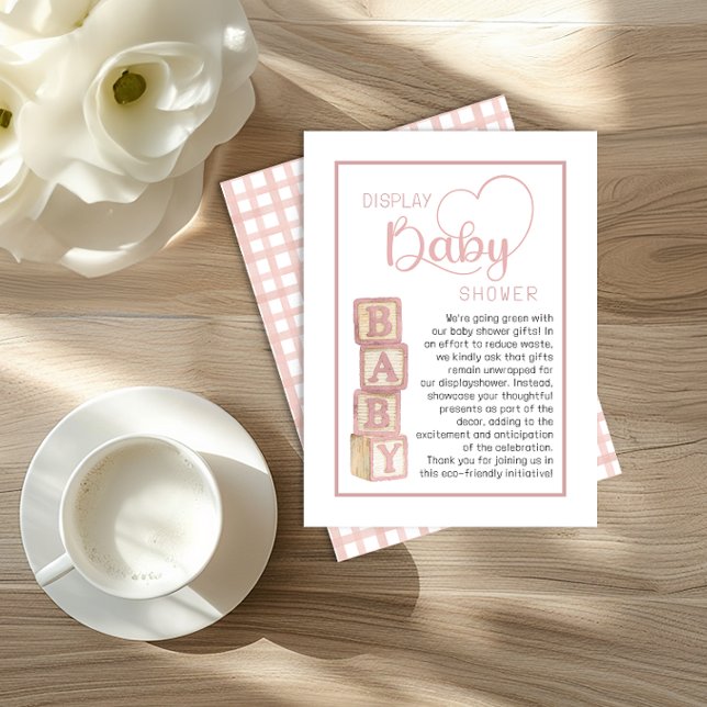 Carte D'accompagnement Dusty Rose Display Shower Card | Unwrapped Gifts  (Display Baby Shower)