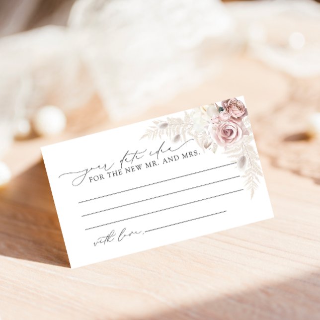 Carte D'accompagnement Dusty Rose Fête des mariées moderne Date Nuit Idée (Créateur téléchargé)