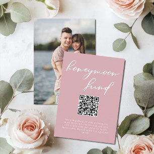 Carte D'accompagnement Dusty Rose Pink Honeymoon Fund avec deux photos