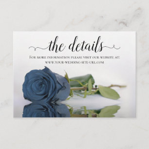 Carte D'accompagnement Dusty Steel Blue Rose Détails Mariage Site Web