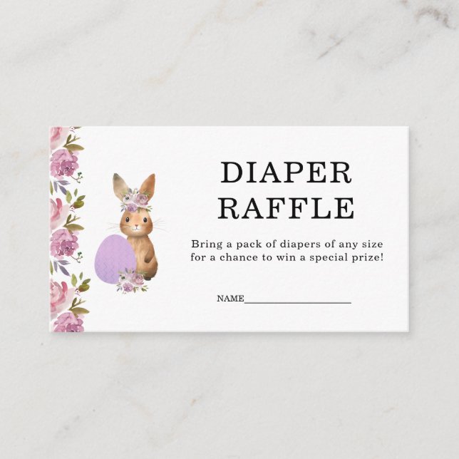 Carte D'accompagnement Easter Baby Shower | Diaper Raffle (Devant)