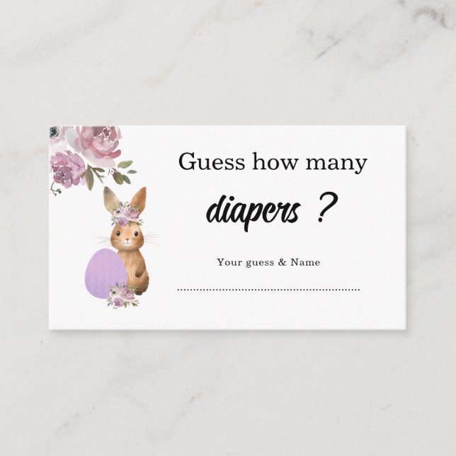 Carte D'accompagnement Easter Baby Shower | Guess how many Baby (Devant)