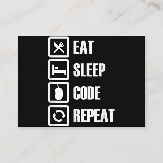 Carte D'accompagnement Eat Sleep Code Répétition Coding Programmer Ingéni (Devant)