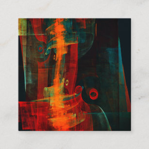 Carte D'accompagnement Eau Orange Rouge Bleu moderne Art Abstrait Motif