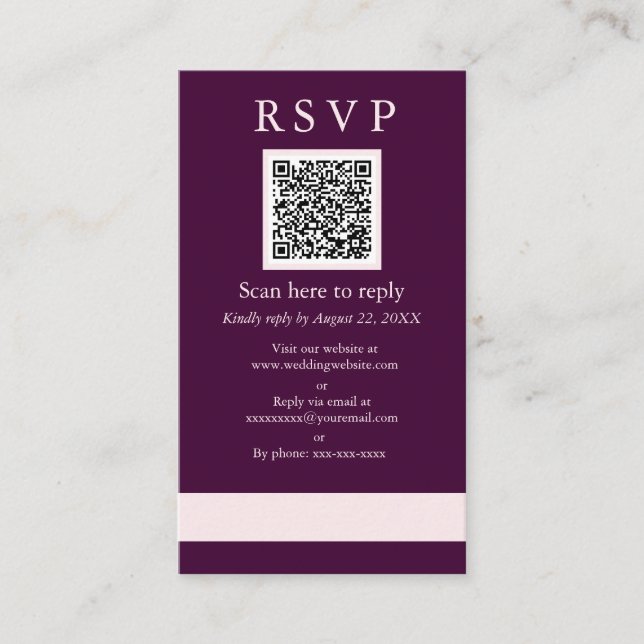 Carte D'accompagnement Échantillon de Mariage de crimes royaux QR RSVP (Devant)