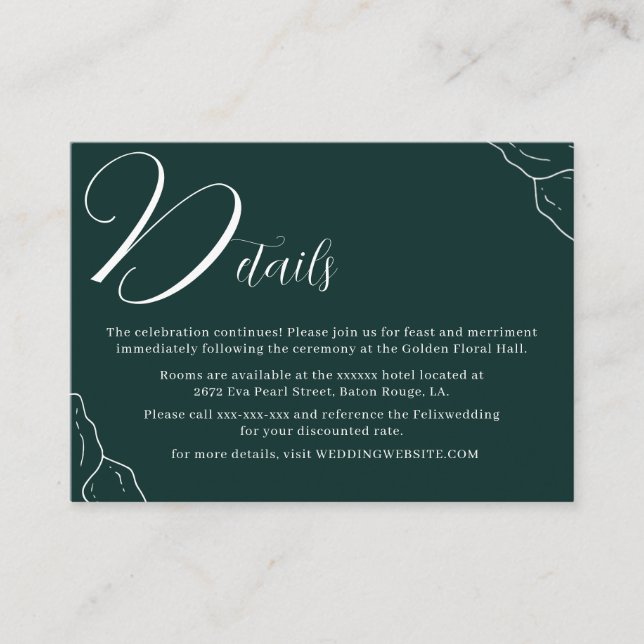 Carte D'accompagnement Échantillon de typographie de la ligne verte Emera (Devant)