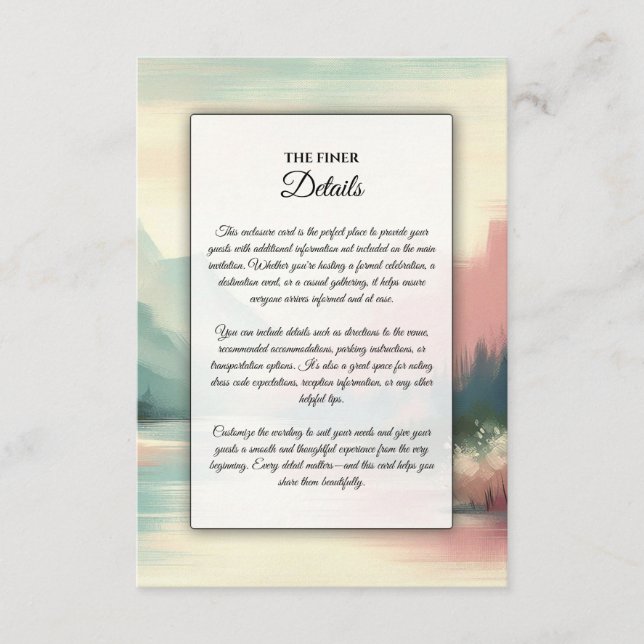 Carte D'accompagnement Echos doux des montagnes (Devant)