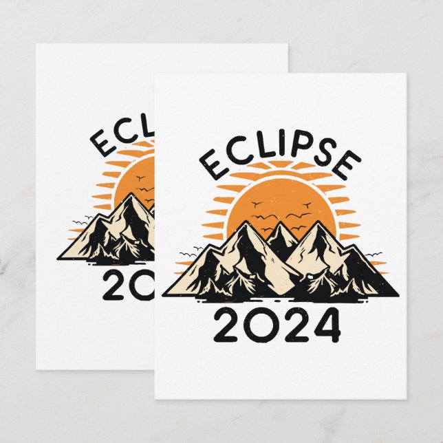 Carte D'accompagnement Éclipse solaire totale 2024 (Devant / Derrière)
