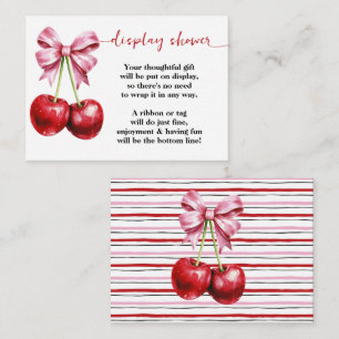 Carte D'accompagnement Écran Cerise Coquette Pas de Baby shower d'emballa