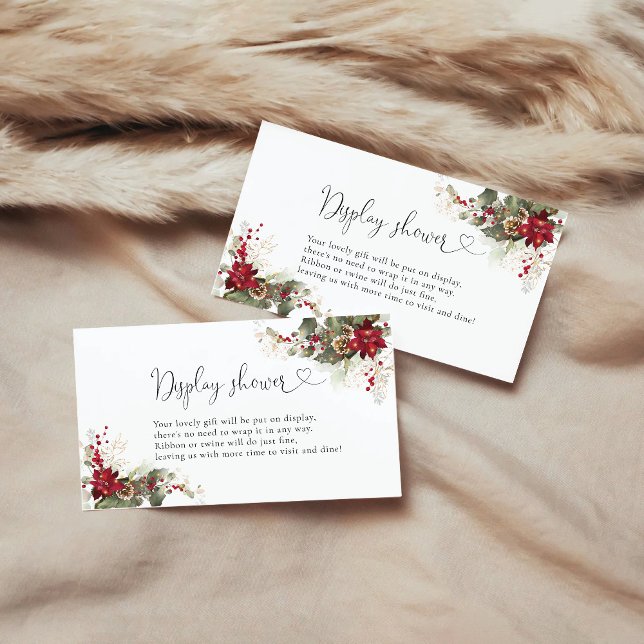 Carte D'accompagnement Écran de Baby shower rouge de Noël (Créateur téléchargé)