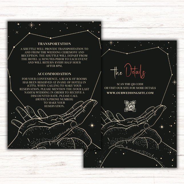 Carte D'accompagnement Écrit dans les étoiles Détails du Mariage (Créateur téléchargé)