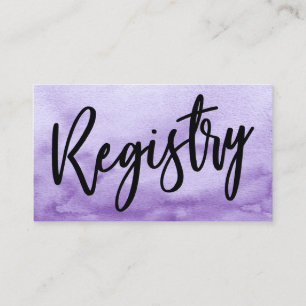 Carte D'accompagnement Écriture décontractée Purple Aquarelle Registre Ca