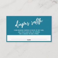 Écriture manuscrite Mosaic Blue Diaper Raffle Tick