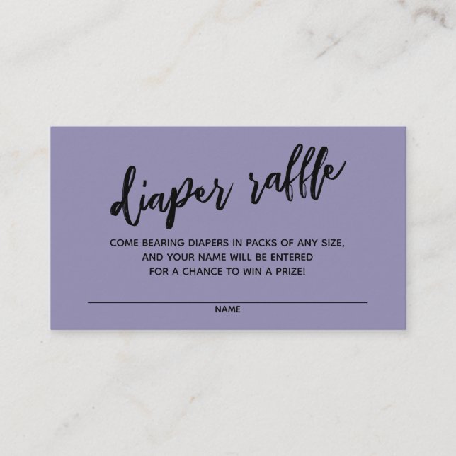 Carte D'accompagnement Écriture manuscrite Raffin Ticket Dusty Purple (Devant)