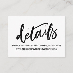 Carte D'accompagnement Écriture Manuscrite Simple Détails de Mariage Déco
