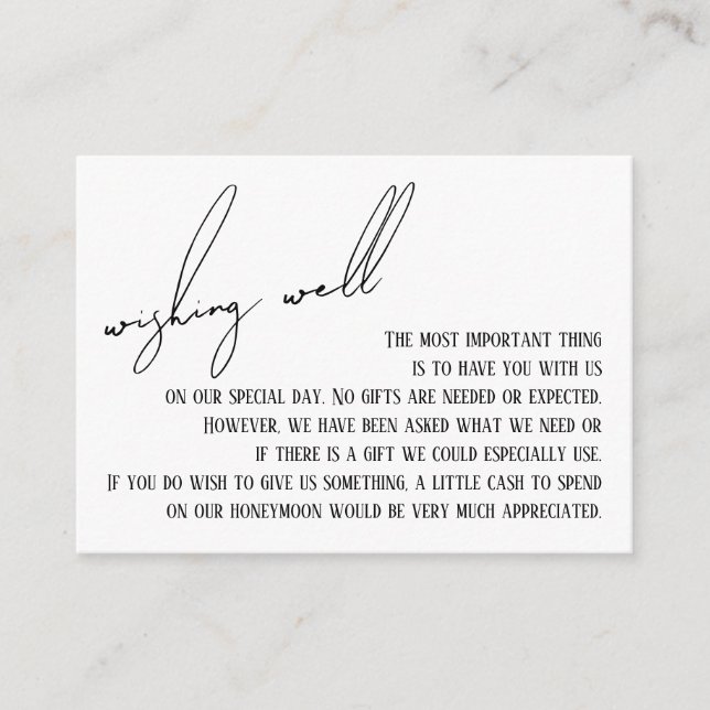 Carte D'accompagnement Ecriture mince et bien moderne blanc (Devant)