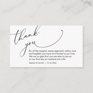 Carte D'accompagnement Écriture minimaliste moderne, Mariage Merci Enclo