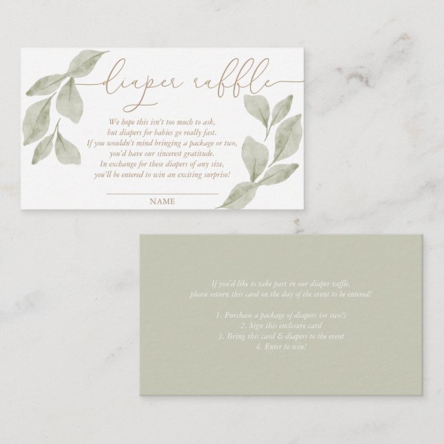 Carte D'accompagnement Écualyptus de l'aquarelle budgétaire Raffin (Devant / Derrière)