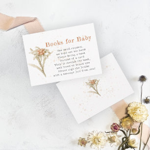 Carte D'accompagnement Edelweiss Watercolor Flower Books for Baby shower