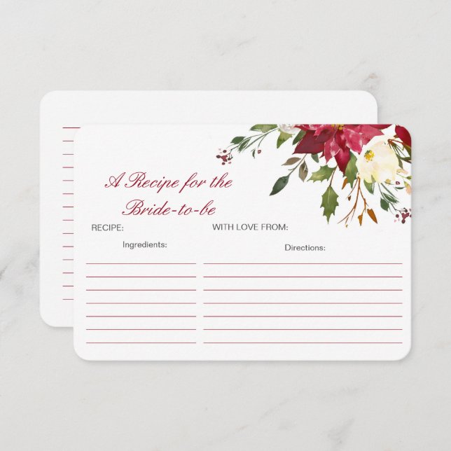 Carte D'accompagnement Editable A Recipe for the Bride-to-be Card (Devant / Derrière)
