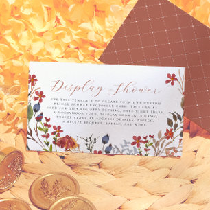 Carte D'accompagnement Éditable Élégant Fleur Sauvage Floral Mariage Show