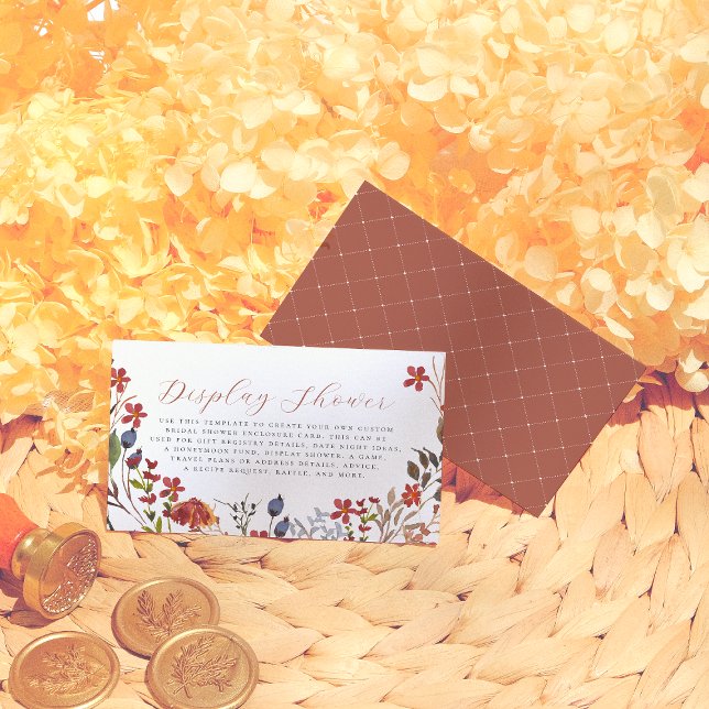 Carte D'accompagnement Éditable Élégant Fleurs Sauvages Floral Baby Showe (Créateur téléchargé)