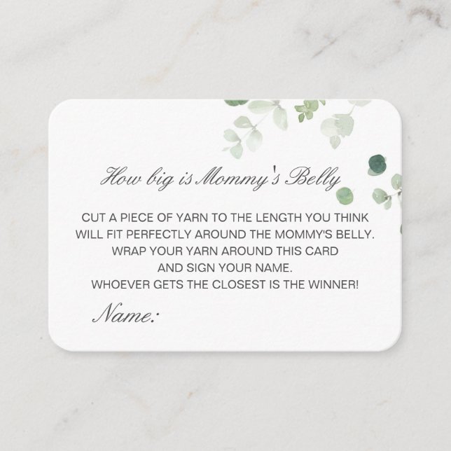 Carte D'accompagnement Editable How Big is Mommy's Belly Card (Devant)